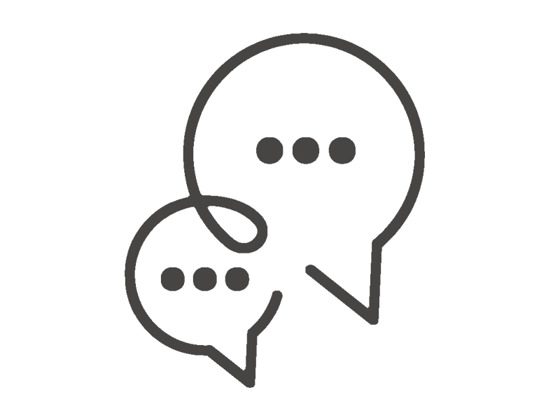 LINEでのやり取りを表す吹き出し